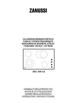Zanussi ZKL 850 LX Manuel utilisateur