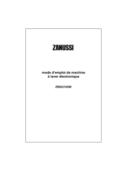 Zanussi ZWG2105W Manuel utilisateur