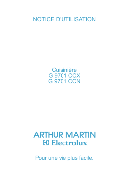 ARTHUR MARTIN ELECTROLUX G9701CCX Manuel utilisateur