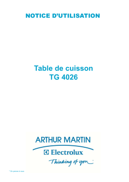 ARTHUR MARTIN ELECTROLUX TG4026N Manuel utilisateur