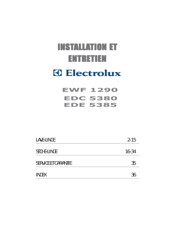 EWF1290 | EDE5385 | Electrolux EDC5380 Manuel utilisateur | Fixfr