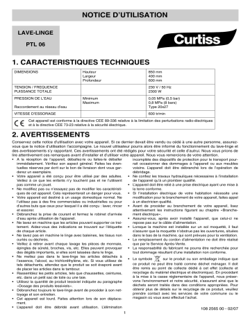 Curtiss PTL06 Manuel utilisateur | Fixfr