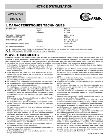 Carma CTL12E Manuel utilisateur | Fixfr