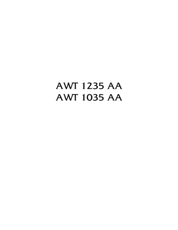 AWT1235AA | ARTHUR MARTIN ELECTROLUX AWT1035AA Manuel utilisateur | Fixfr