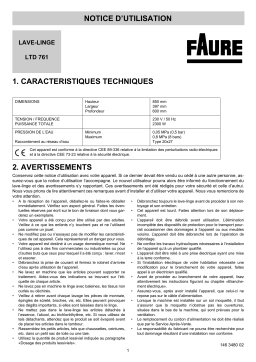 Faure LTD761 Manuel utilisateur