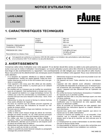 Faure LTD761 Manuel utilisateur | Fixfr