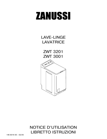 ZWT3201 | Zanussi ZWT3001 Manuel utilisateur | Fixfr