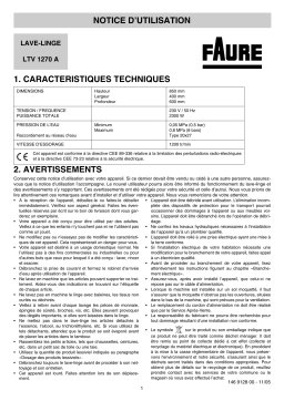 Faure LTV1270A Manuel utilisateur