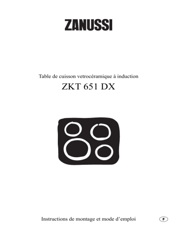 Zanussi ZKT651DX 27F Manuel utilisateur | Fixfr