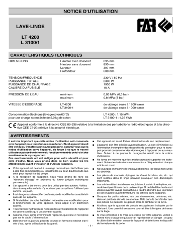 L3100/1 | Far LT4200 Manuel utilisateur | Fixfr