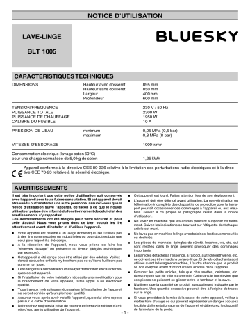 Bluesky BLT1005 Manuel utilisateur | Fixfr