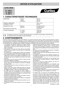 Curtiss TL1203V Manuel utilisateur