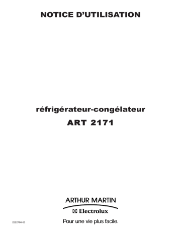 ARTHUR MARTIN ELECTROLUX ART2171 Manuel utilisateur | Fixfr