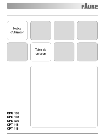 CPT116T | CPT116W | CPT116N | CPG106T | CPG106X | CPG106W | CPG106N | Faure CPT116X Manuel utilisateur | Fixfr