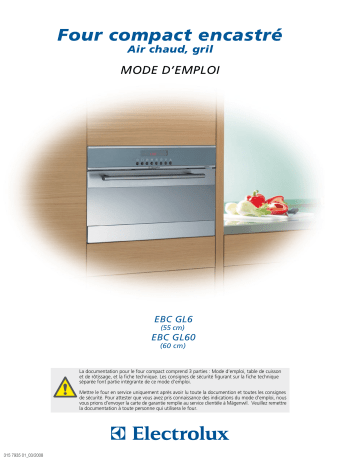 EBCGL60 SW | EBCGL60 CN | EBCGL60 S CN | EBCGL60 SW/SP | Electrolux EBCGL60 S AL Manuel utilisateur | Fixfr