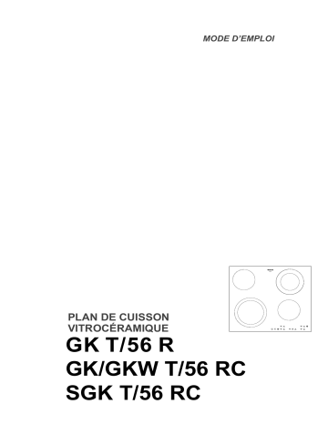 SGKT56RC | GKT/56R | GKT/56RC | Therma GKWT56RC Manuel utilisateur | Fixfr