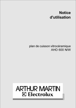 ARTHUR MARTIN ELECTROLUX AHO600N Manuel utilisateur