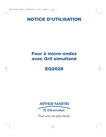 EG2628W | EG2628N | ARTHUR MARTIN ELECTROLUX EG2628X Manuel utilisateur | Fixfr