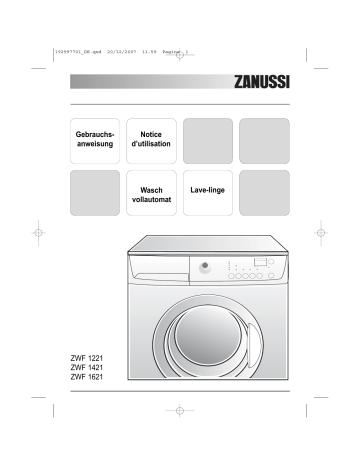 ZWF1621 | ZWF1221 | Zanussi ZWF1421 Manuel utilisateur | Fixfr