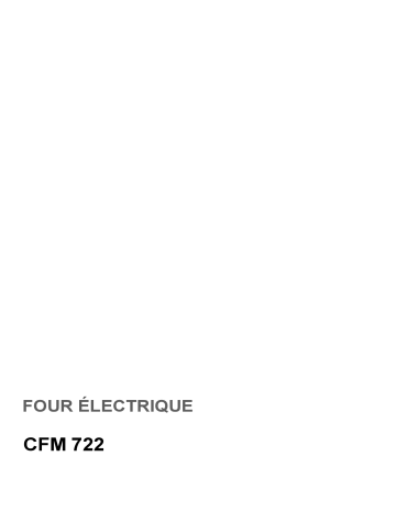 CFM722W | Faure CFM722N Manuel utilisateur | Fixfr