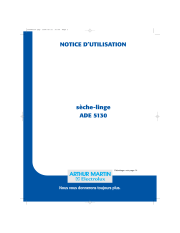 ARTHUR MARTIN ELECTROLUX ADE5130 Manuel utilisateur | Fixfr