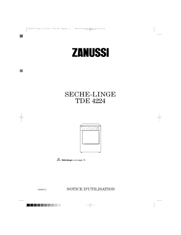 Zanussi TDE4224 Manuel utilisateur | Fixfr