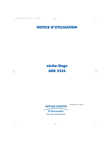 ARTHUR MARTIN ELECTROLUX ADE5335 Manuel utilisateur | Fixfr