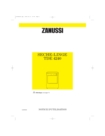 Zanussi TDE4240 Manuel utilisateur | Fixfr