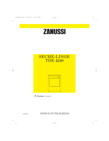 Zanussi TDE4240 Manuel utilisateur | Fixfr