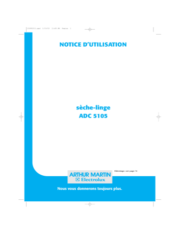 ARTHUR MARTIN ELECTROLUX ADC5105 Manuel utilisateur | Fixfr