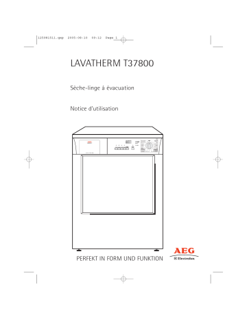 Aeg-Electrolux T37800 Manuel utilisateur | Fixfr