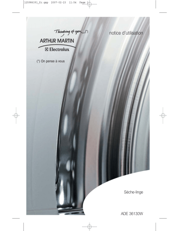 ARTHUR MARTIN ELECTROLUX ADE36130W Manuel utilisateur | Fixfr