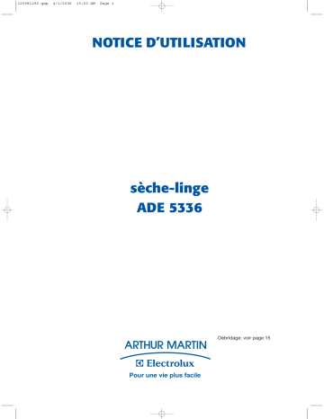 ARTHUR MARTIN ELECTROLUX ADE5336 Manuel utilisateur | Fixfr