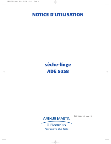 ARTHUR MARTIN ELECTROLUX ADE5338 Manuel utilisateur | Fixfr