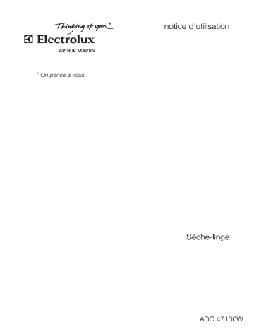 ARTHUR MARTIN ELECTROLUX ADC47100W Manuel utilisateur | Fixfr