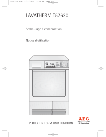 Aeg-Electrolux T57620 Manuel utilisateur | Fixfr