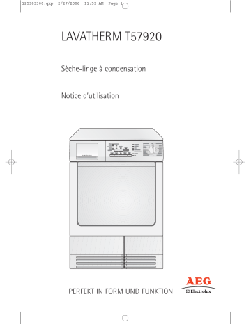 Aeg-Electrolux T57920 Manuel utilisateur | Fixfr