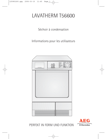 Aeg-Electrolux T56600 Manuel utilisateur | Fixfr