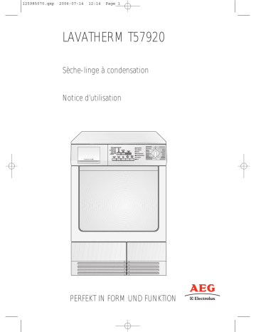 Aeg-Electrolux T57920 Manuel utilisateur | Fixfr