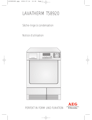 Aeg-Electrolux T58920 Manuel utilisateur | Fixfr