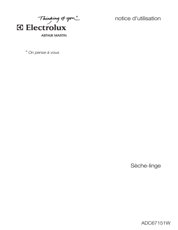 ARTHUR MARTIN ELECTROLUX ADC67151W Manuel utilisateur | Fixfr