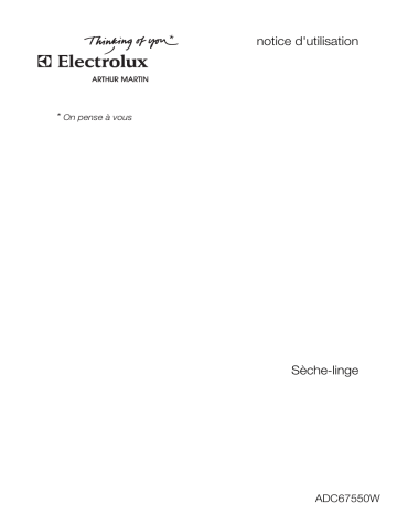 ARTHUR MARTIN ELECTROLUX ADC67550W Manuel utilisateur | Fixfr