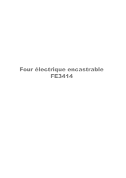 ARTHUR MARTIN ELECTROLUX FE3414NG  R05 Manuel utilisateur