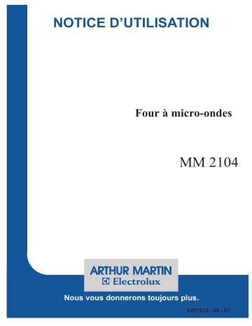 ARTHUR MARTIN ELECTROLUX MM2104               Manuel utilisateur | Fixfr