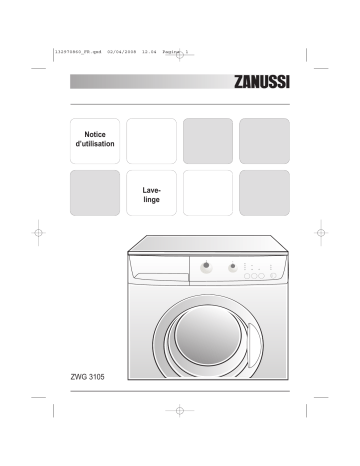 Zanussi ZWG3105 Manuel utilisateur | Fixfr