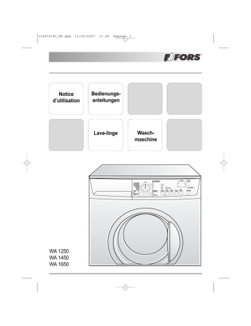 WA1450 | WA1250 | FORS WA1650 Manuel utilisateur | Fixfr