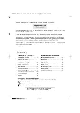 ARTHUR MARTIN ELECTROLUX AWN1118 Manuel utilisateur