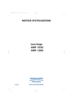 ARTHUR MARTIN ELECTROLUX AWF1260 Manuel utilisateur