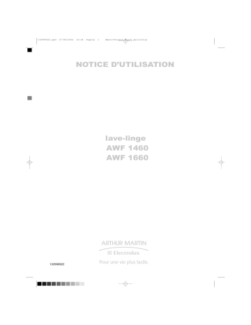 AWF1660 | ARTHUR MARTIN ELECTROLUX AWF1460 Manuel utilisateur | Fixfr