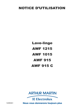 AWF1015 | AWF915C | AWF915 | ARTHUR MARTIN ELECTROLUX AWF1215 Manuel utilisateur | Fixfr